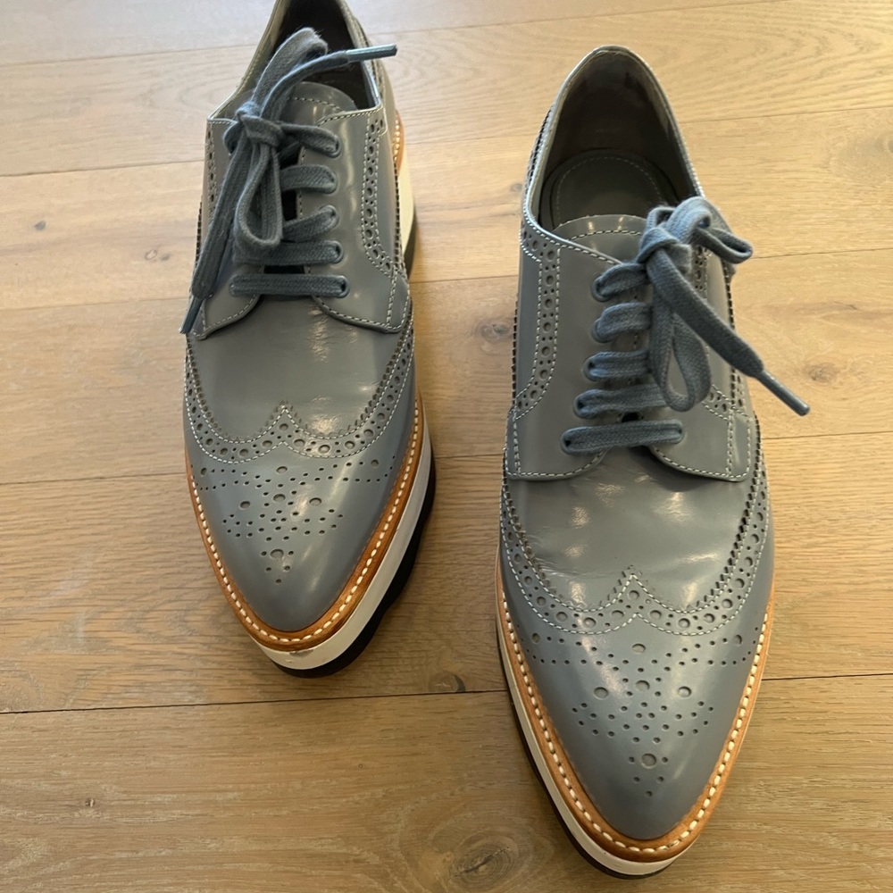 Prada Leather Platform Shoes View 4
